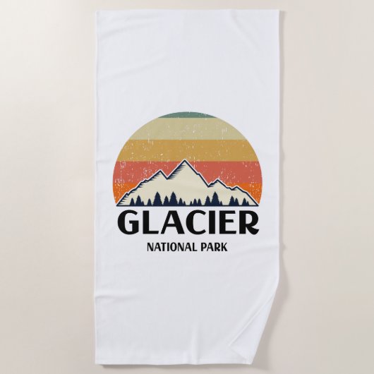 Vintager Glacier-Nationalpark Strandtuch (Vorderseite)