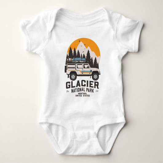 Vintager Glacier Nationalpark Straße Baby Strampler (Vorderseite)