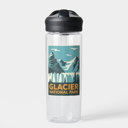 Vintager Glacier-Nationalpark Trinkflasche (Vorderseite)