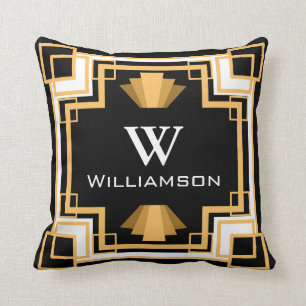Vintager Glamour, 1920er Jahre, geometrisch gegolt Kissen