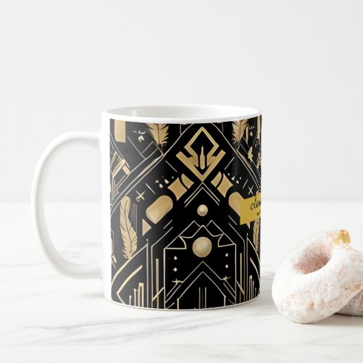 Vintager Glamour Art Deco Hochzeit Tasse (Mit Donut)