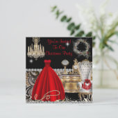 VINTAGER GLAMOUR CHRISTMAS-EINLADUNGEN EINLADUNG (Stehend Vorderseite)