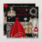 VINTAGER GLAMOUR CHRISTMAS-EINLADUNGEN EINLADUNG (Vorne/Hinten)