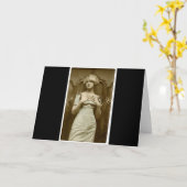 Vintager Glamour Girl Karte (Gelbe Blume)