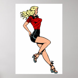 Vintager Glamour Girl Next Door, Blond Blombshell Poster