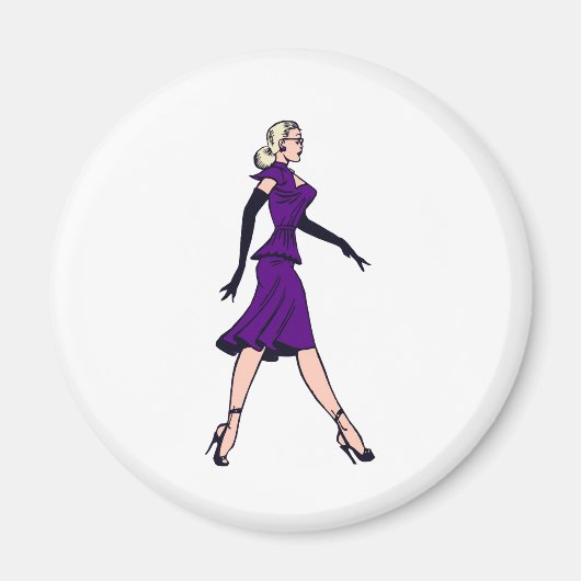 Vintager Glamour Girl, Retro Blond Secretary Magnet (Vorne)