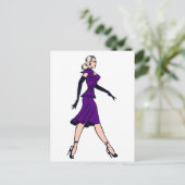 Vintager Glamour Girl, Retro Blond Secretary Postkarte (Stehend Vorderseite)