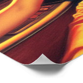 Vintager Glamour Girl Rotes Kleid Poster (Ecke)