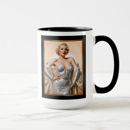 Vintager Glamour Hollywood Blonde Beauty Tasse (Rechts)