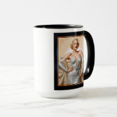 Vintager Glamour Hollywood Blonde Beauty Tasse (VorderseiteRechts)