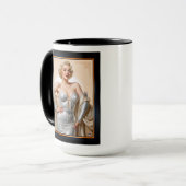 Vintager Glamour Hollywood Blonde Beauty Tasse (Vorderseite Links)
