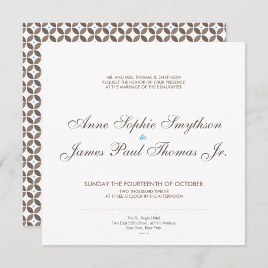 Vintager Glamour Moderne Einladung zur Hochzeit (Vorne/Hinten)