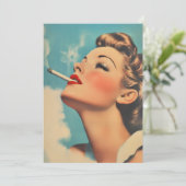 Vintager Glamour Rauchen und Einladung (Stehend Vorderseite)