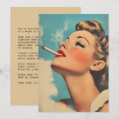 Vintager Glamour Rauchen und Einladung (Vorne/Hinten)