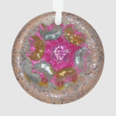 Vintager Gläser Weihnachtsball Rosa Antiquitätenju Ornament (Rückseite)