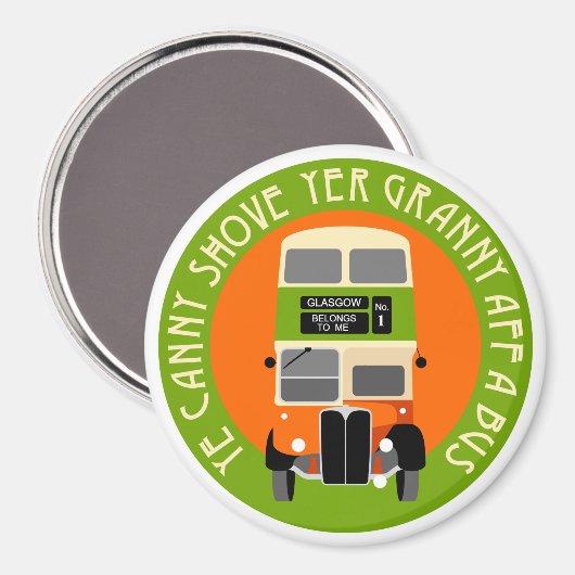 Vintager Glasgow Doppeldecker-Bus Magnet (Vorderseite/Rückseite)
