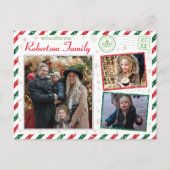 Vintager Glitzer Foto Luftpost Weihnachten Postkarte (Vorderseite)