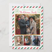 Vintager Glitzer Fotos Luftpost Weihnachten Einladung (Vorderseite)