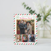 Vintager Glitzer Fotos Luftpost Weihnachten Postkarte (Stehend Vorderseite)