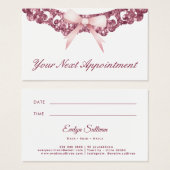 Vintager Glitzer-Rahmen Rosa-Bug-Terminkarte (Vorne & Hinten)