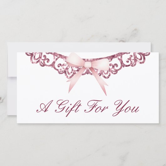 Vintager Glitzer Rahmen rosa Buggeschenkgutschein (Vorderseite)