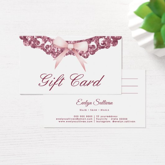 Vintager Glitzer Rahmen rosa Bugkarte (Schreibtisch)