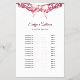 Vintager Glitzer Rahmen Rosa Bugpreisliste Flyer