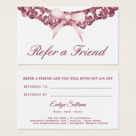 Vintager Glitzer Rahmen rosa Bugverweiskarte