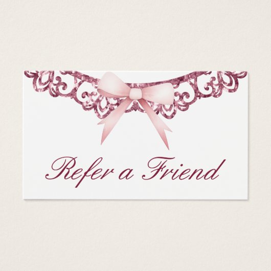 Vintager Glitzer Rahmen rosa Bugverweiskarte (Vorderseite)