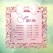 Vintager Glitzer Rahmen rosa Öffnungszeiten des Bo Fensteraufkleber (Blatt 3)