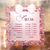 Vintager Glitzer Rahmen rosa Öffnungszeiten des Bo Fensteraufkleber (Blatt 2)