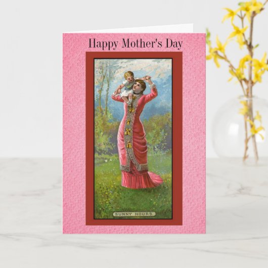 Vintager glücklicher Mutter-Tag Karte (Gelbe Blume)