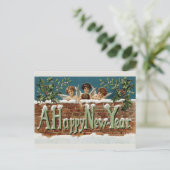 Vintager glücklicher Niedlicher Angel Cherub Postkarte (Stehend Vorderseite)