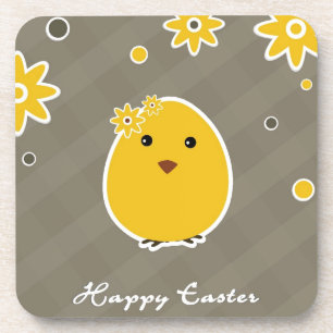 Vintager glücklicher Ostern-Hintergrund Getränkeuntersetzer