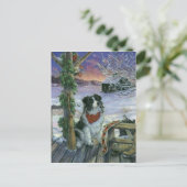 Vintager glücklicher Urlaub Feiertagspostkarte (Stehend Vorderseite)