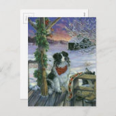 Vintager glücklicher Urlaub Feiertagspostkarte (Vorne/Hinten)