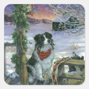 Vintager glücklicher Urlaub Quadratischer Aufkleber