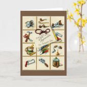 Vintager glücklicher Vatertag Karte (Gelbe Blume)