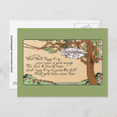 Vintager Glückwunschverse und Baum Postkarte (Vorne/Hinten)