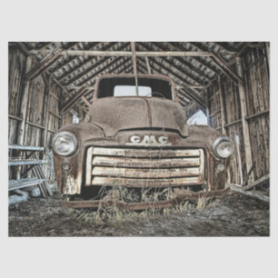 Vintager GMC LKW in Rustikalem Barn 1949-55 Seidenpapier