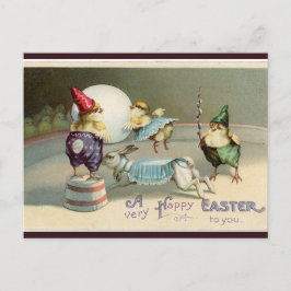Vintager Gnome-Kick und sonniger Zirkus Ostern Postkarte