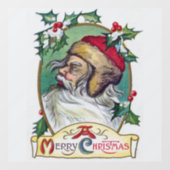Vintager Gnome Weihnachten Fensteraufkleber (Blatt)