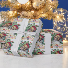 Vintager Gnome Weihnachten Geschenkpapier