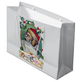 Vintager Gnome Weihnachten Große Geschenktüte (Vorderseite Schrägansicht)