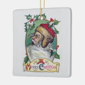 Vintager Gnome Weihnachten Keramikornament (Links)
