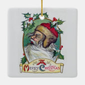 Vintager Gnome Weihnachten Keramikornament (Rückseite)
