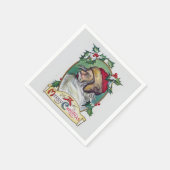 Vintager Gnome Weihnachten Serviette (Ecke)