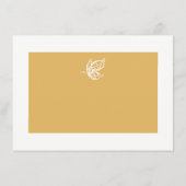 Vintager Gold Glitzer Butterfly Hochzeitsdetails Begleitkarte (Rückseite)