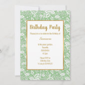 VINTAGER GOLD-JEDEN ANLASS GREEN WHITE LACE EINLADUNG (Vorderseite)