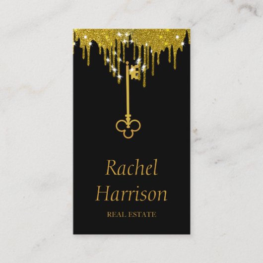 Vintager Gold Key Real Anwesen Designer Visitenkarte (Vorderseite)